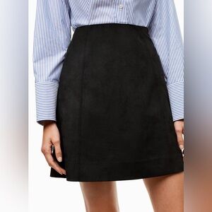 Babaton Hopper Vegan Suede Black Mini Skirt